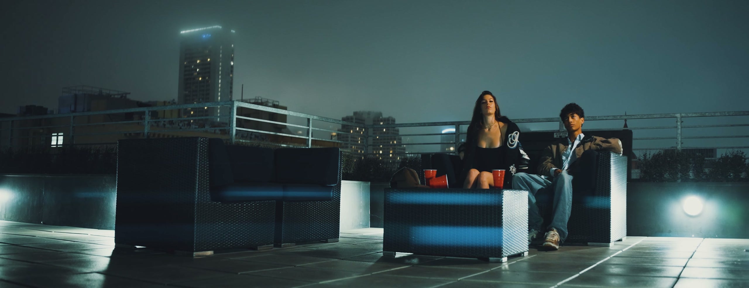 Cinematic rooftop scene from a video produced by VibeShack Studios