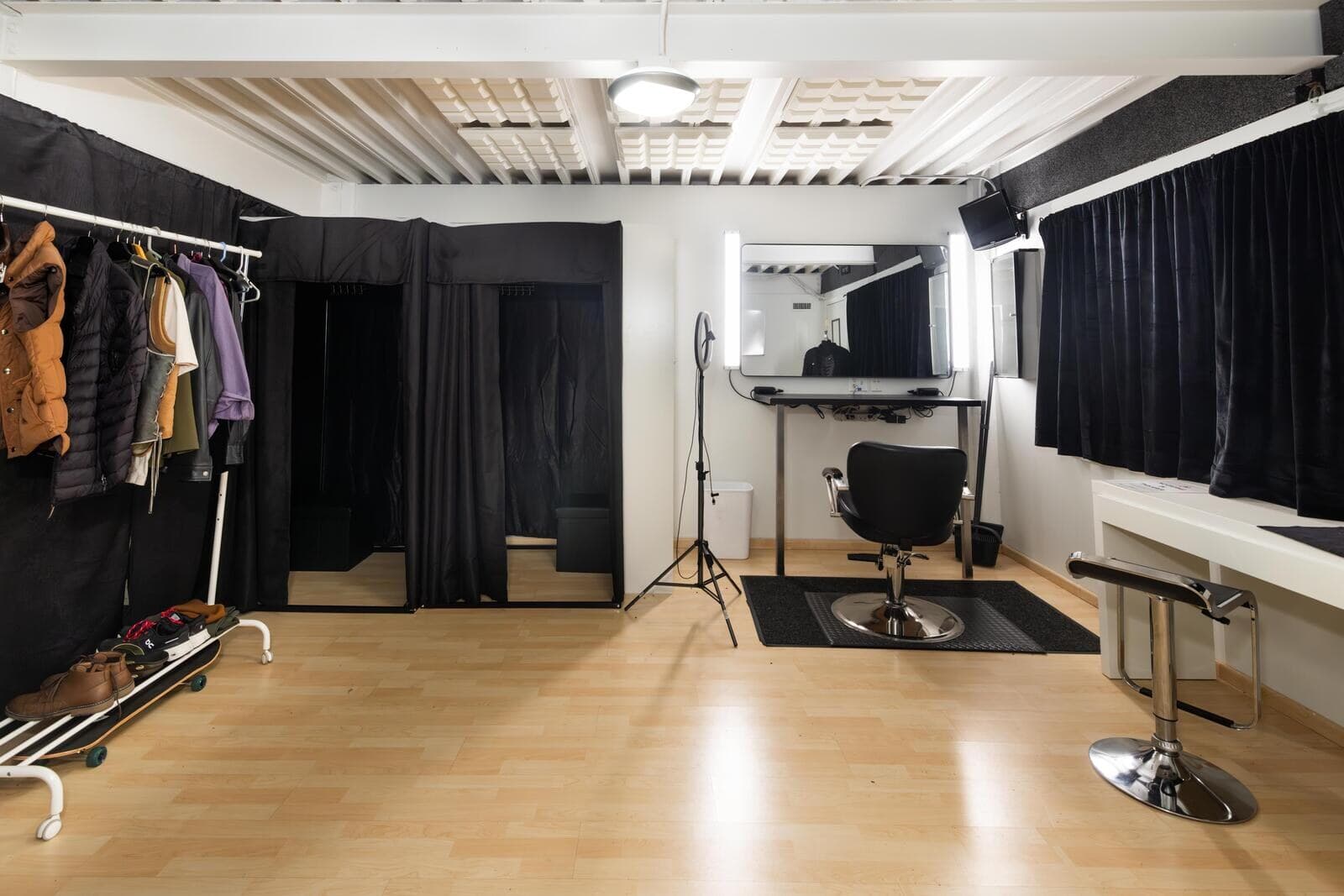 Hair and makeup room at VibeShack Studios San Francisco