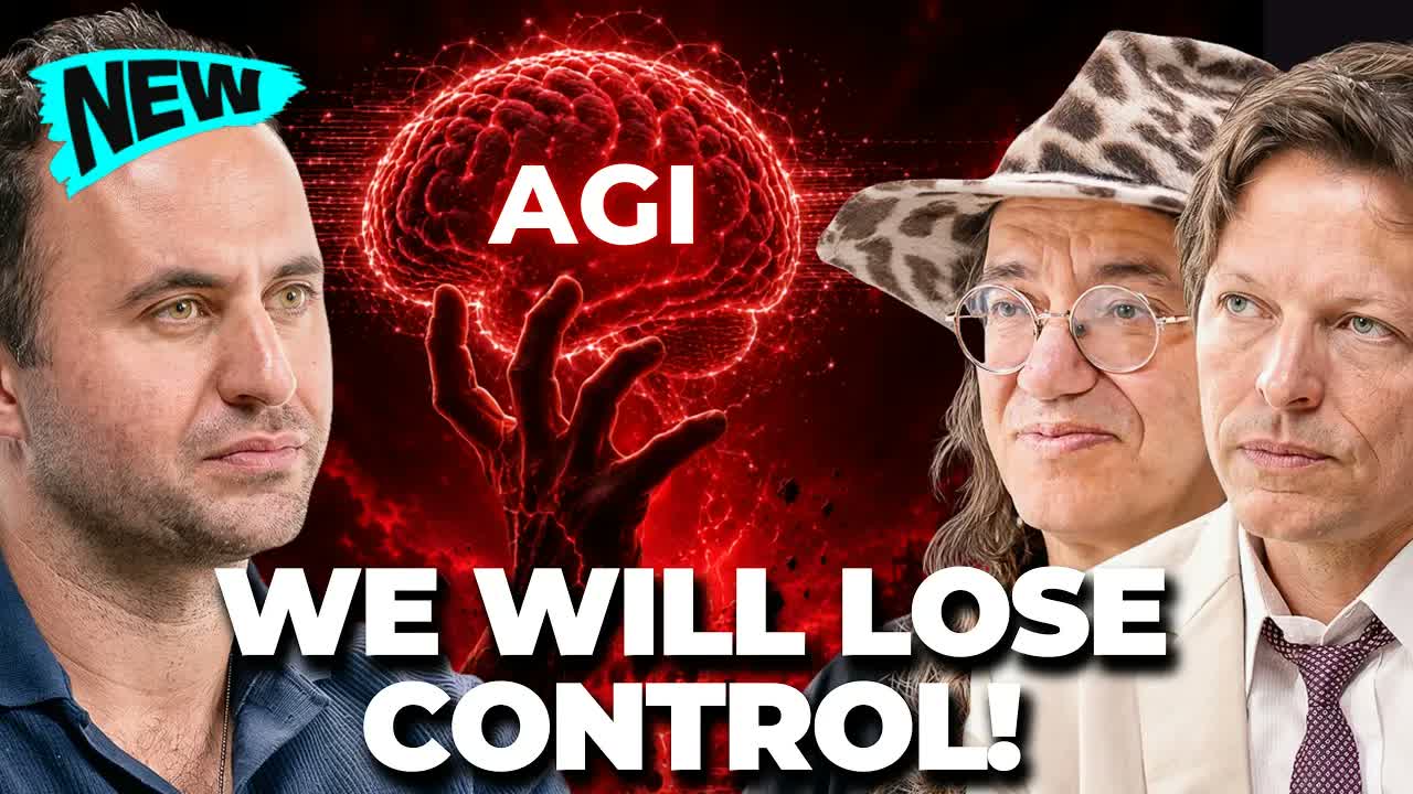 YouTube thumbnail for The Beyond Tomorrow Podcast episode about AGI control, filmed at VibeShack Studios